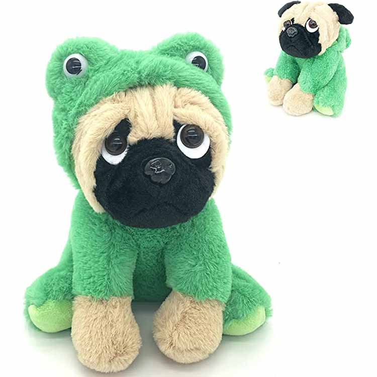 Funny Pug in Frog Costume - Cosplay Stuffed Animal Dog